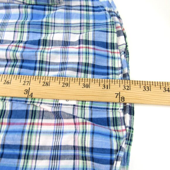 IZOD Saltwater Dockside Blue Plaid Chambray Short Sleeve Button Up Shirt 2XL - Picture 7 of 12